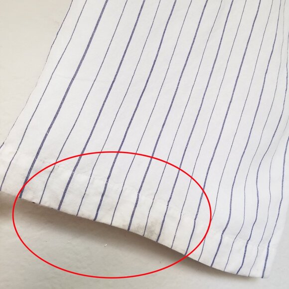 Madewell Linen-Blend Pull-On High-Rise Wide-Leg Pants White Navy Stripe XXL $88 - Picture 14 of 16